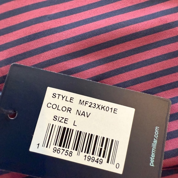 Peter Millar Men's Large Navy Sawyer Performance Jersey Polo MSRP $115 - Picture 8 of 9